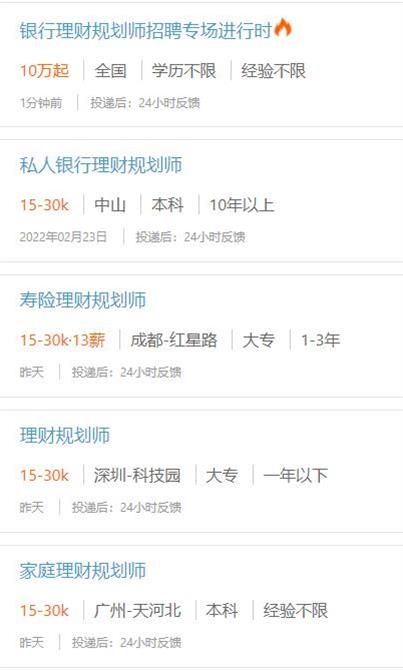 理財師薪資情況