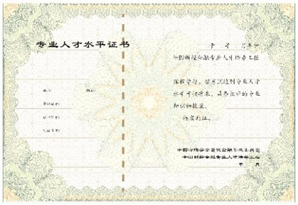 專業(yè)人才水平證書