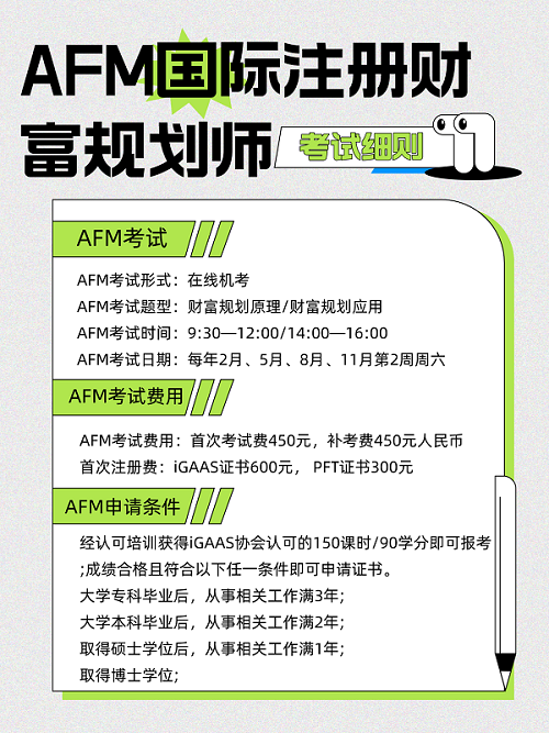 AFM考試細(xì)則