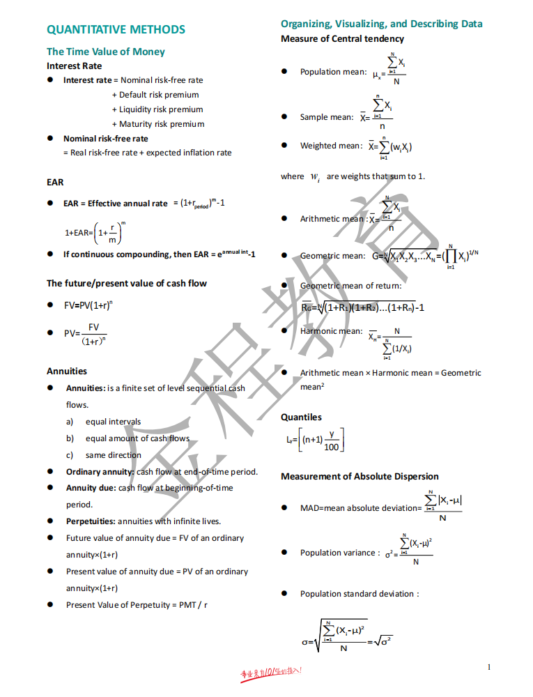 金程CFA一級公示表