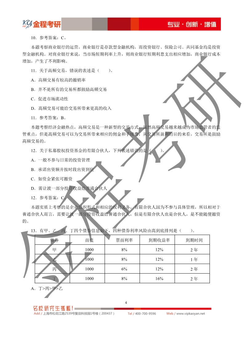 2020考研上海財(cái)經(jīng)大學(xué)431金融學(xué)綜合真題及解析