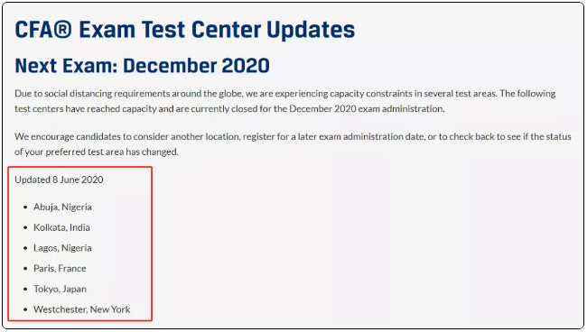 CFA考試地點(diǎn)