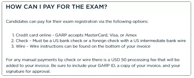 FRM考試報名繳費方式