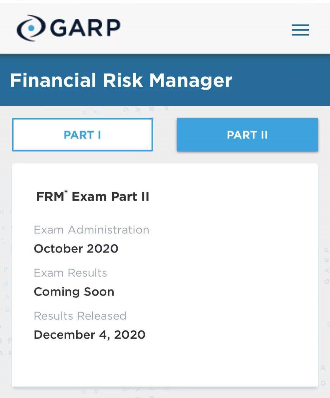 FRM二級成績公布