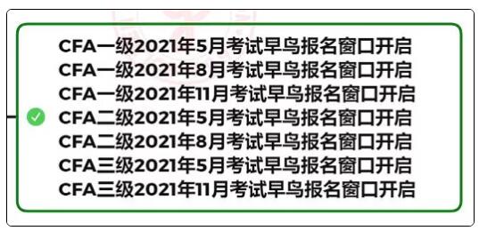 CFA考試報名時間