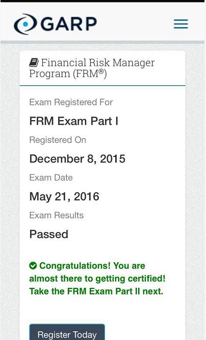 2016年5月FRM考試成績(jī)今日正式公布6