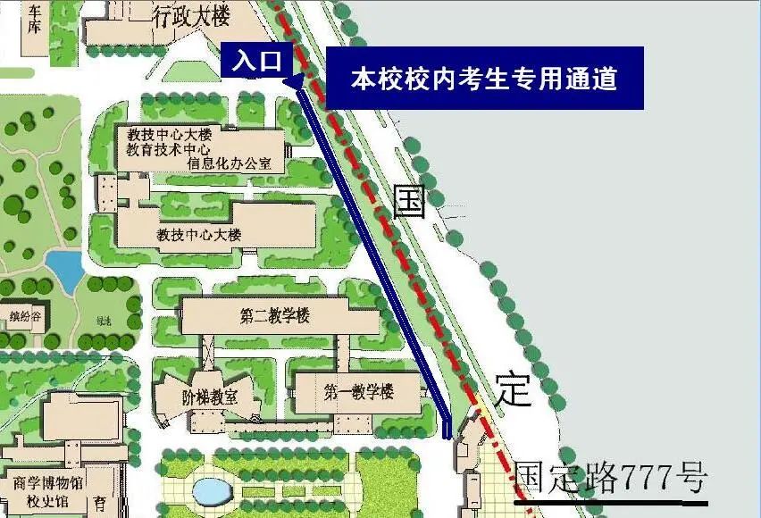 上財?？紖^(qū)及相應(yīng)入口分布圖