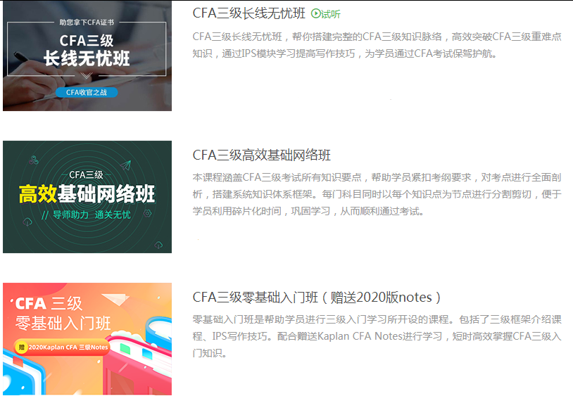 CFA三級(jí)課程
