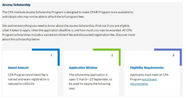 CFA獎(jiǎng)學(xué)金獎(jiǎng)勵(lì)內(nèi)容