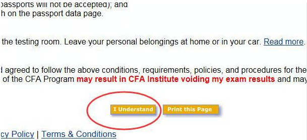 CFA準(zhǔn)考證打印