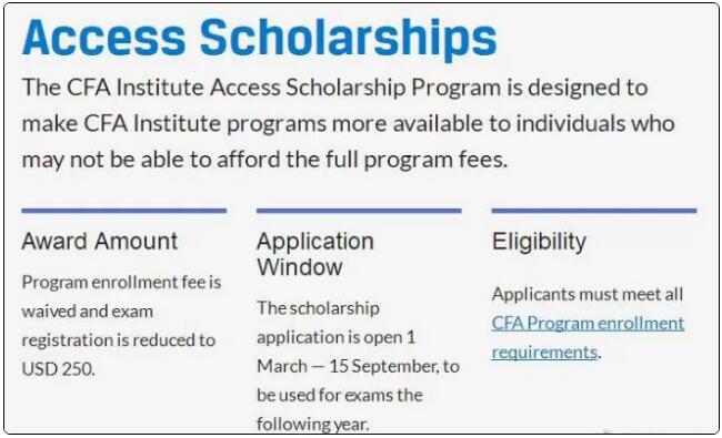 CFA獎(jiǎng)學(xué)金