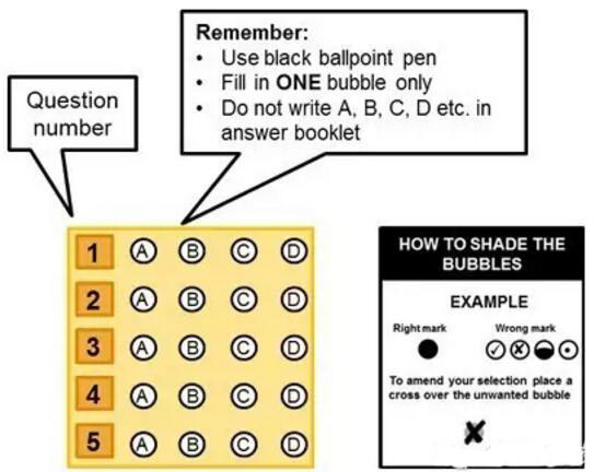 ACCA選擇題答案填寫在哪里