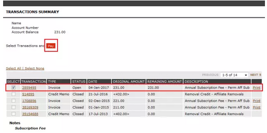 選擇您所需繳費(fèi)項(xiàng)目并點(diǎn)擊Pay