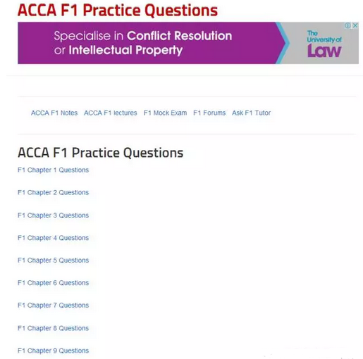ACCA F1 Practice Questions