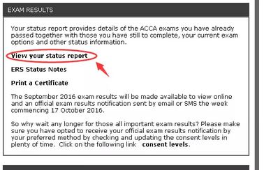 選擇View your status report