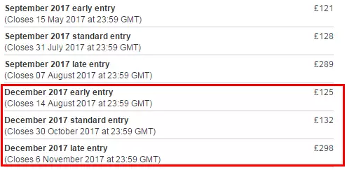 !12月ACCA報名費用調(diào)整