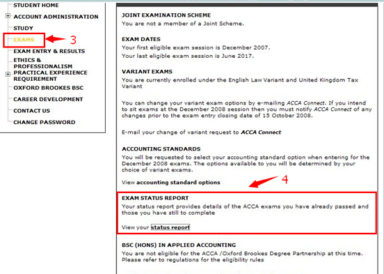 C. 點擊左側(cè)菜單欄的“EXAMS”(步驟3)