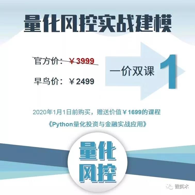 量化風(fēng)控實(shí)戰(zhàn)建模課程早鳥價(jià)