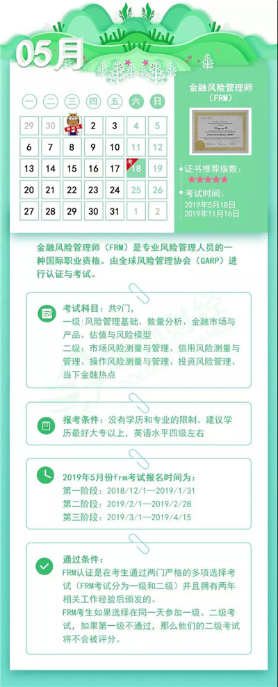 2019年考證時(shí)間表