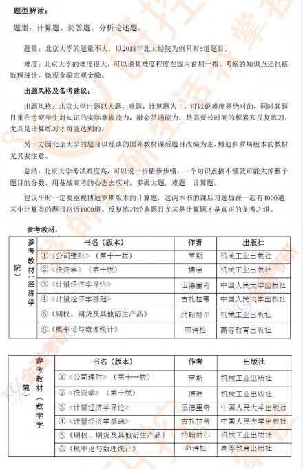 北京大學(xué)金融專碩