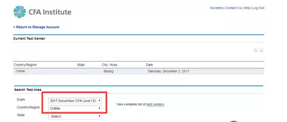 選擇考試時(shí)間和地區(qū)，點(diǎn)擊Go進(jìn)入