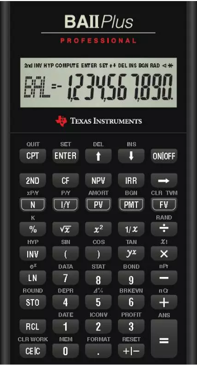 CFA計算器計算器設(shè)置