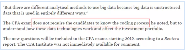 CFA協(xié)會MD、教育聯(lián)合負(fù)責(zé)人Steve Horan在采訪時表示：