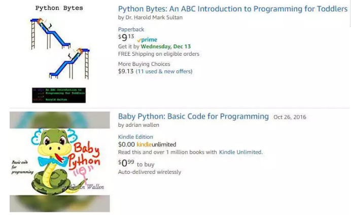 在美國(guó)，連嬰幼兒都有 Python 編程書