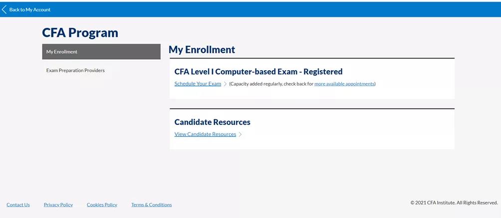 cfa考試預約窗口