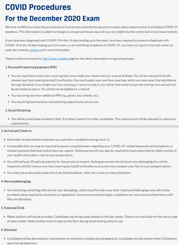 CFA考試防疫指南