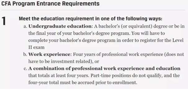 CFA報(bào)名條件