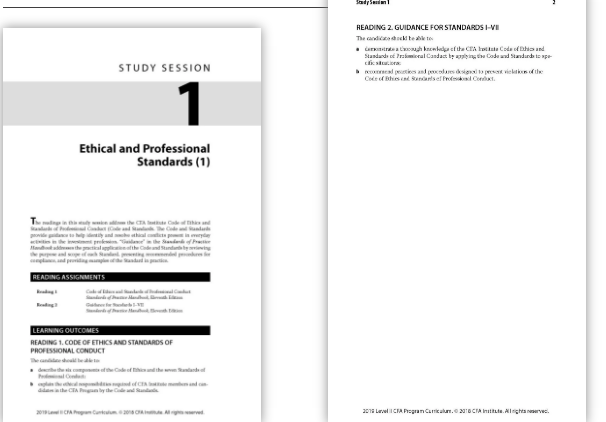 2019年CFA二級考綱