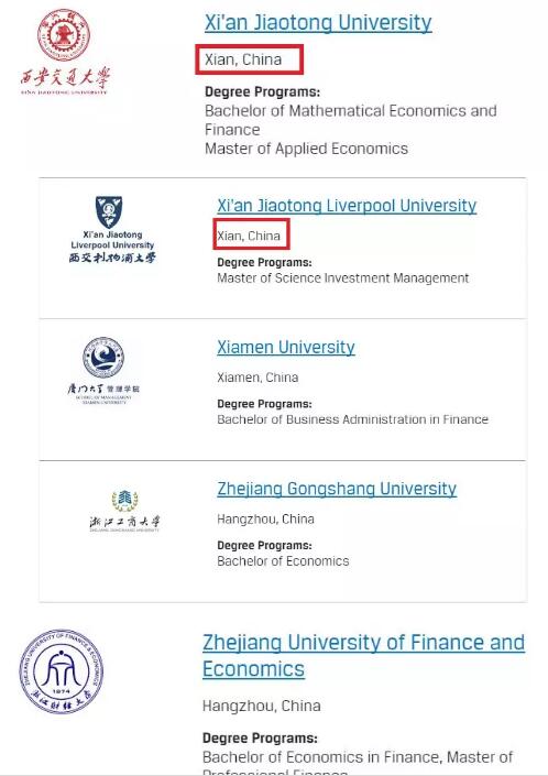 國(guó)內(nèi)其它與cfa合作院校9