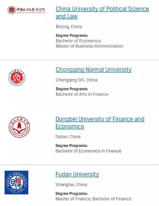 國(guó)內(nèi)其它與cfa合作院校2