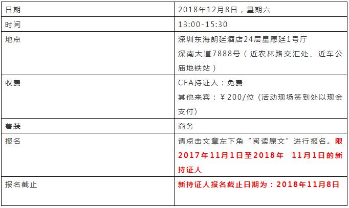 CFA活動(dòng)詳情