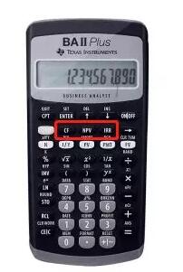 凈現(xiàn)值和內(nèi)部收益率計(jì)算操作鍵（鍵盤上方第三排灰色的鍵）