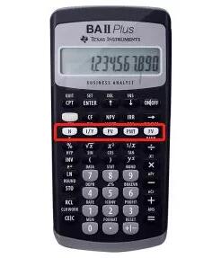 貨幣時(shí)間價(jià)值操作鍵（鍵盤上方第三排灰色的鍵）