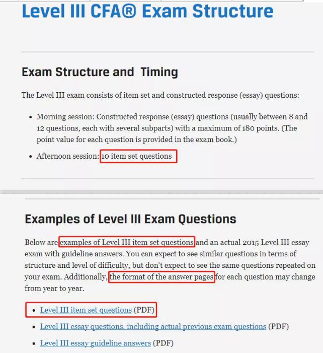 而CFA協(xié)會(huì)對Level III的考試形式描述僅僅說明下午題為10道Case題