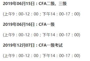 CFA考試時間