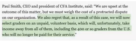 CFA協(xié)會之所以會低頭妥協(xié)的原因并不是認定自己有任何違規(guī)操作