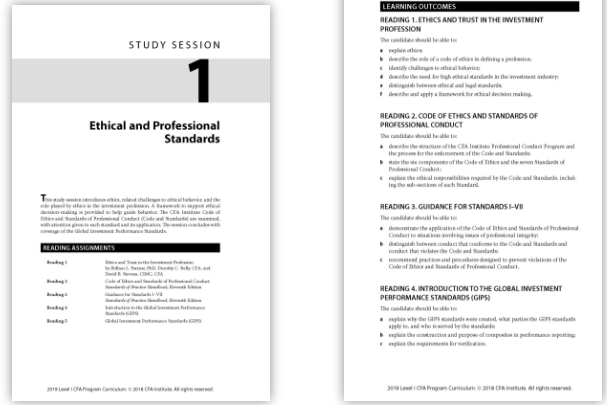 2019年CFA一級考綱預(yù)覽