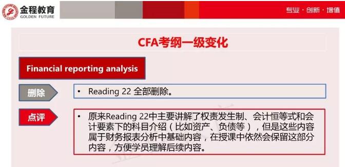 CFA老師就對(duì)考綱做了解析和新增考點(diǎn)對(duì)比
