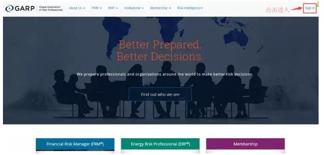 進入?yún)f(xié)會網(wǎng)站：http://www.garp.org/