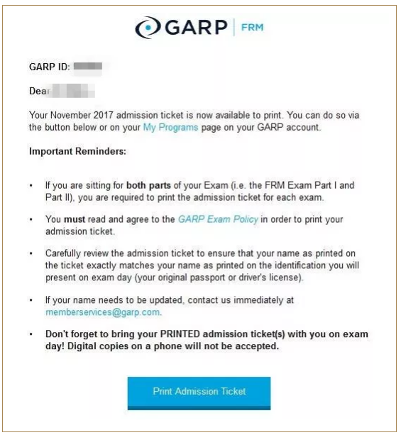 frm考試準(zhǔn)考證電子版本