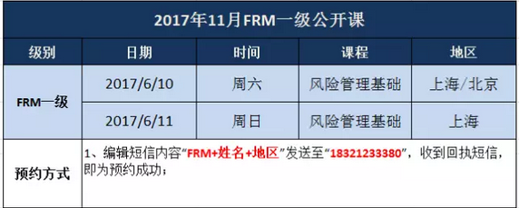 2017年11月FRM考生定制零基礎公開課