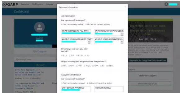 打開GARP協(xié)會網(wǎng)站，輸入用戶名和密碼登錄  2. 登錄之后會跳出如下界面