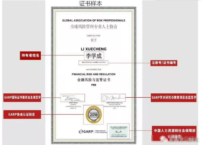 金融風(fēng)險(xiǎn)與監(jiān)管證書，簡稱FRR