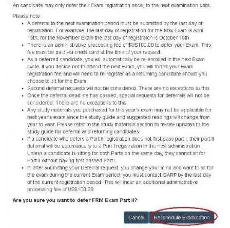 點(diǎn)擊上圖Defer Exam之后,會(huì)彈出如下頁(yè)面