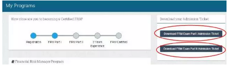點擊右側(cè)Download FRM Part I/II Admission Ticket