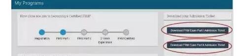 點(diǎn)擊右側(cè)Download FRM Part I/II Admission Ticket